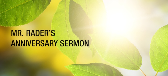 Mr. Rader’s Anniversary Sermon poster